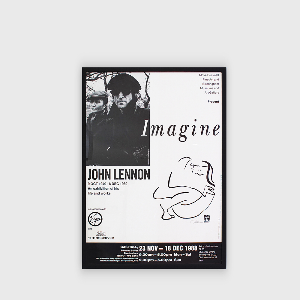 John Lennon : Imagine Exhibition  Rare Poster 1988