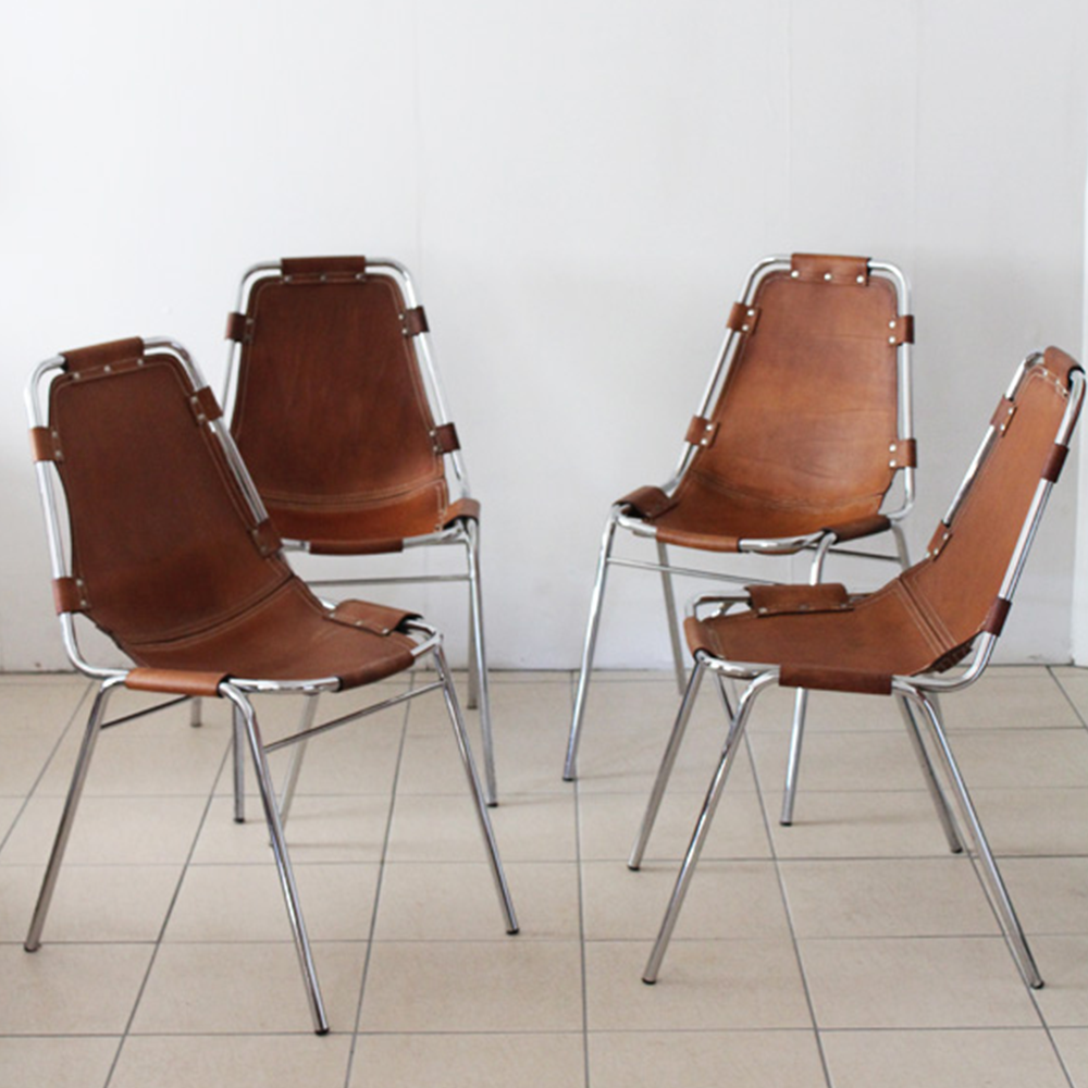 Charlotte Perriand  Les Arcs Dining Chairs,1970s
