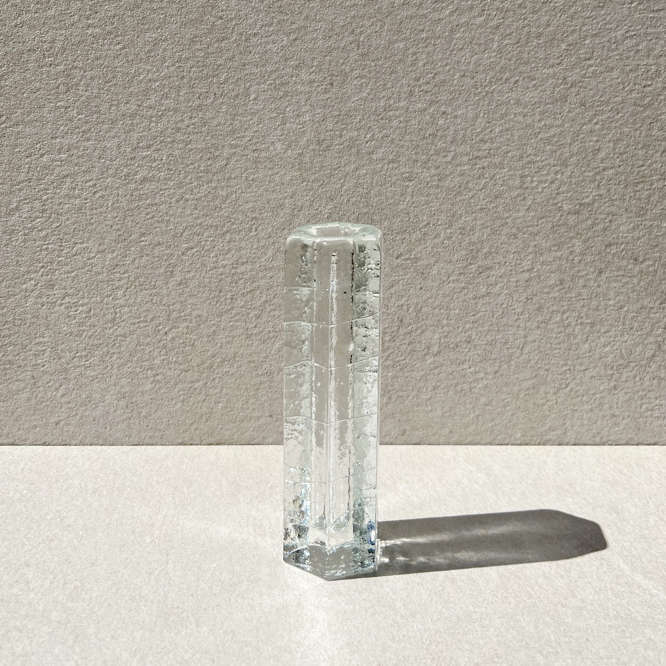 Germany Transparent hexagon Glass Vase 1970s