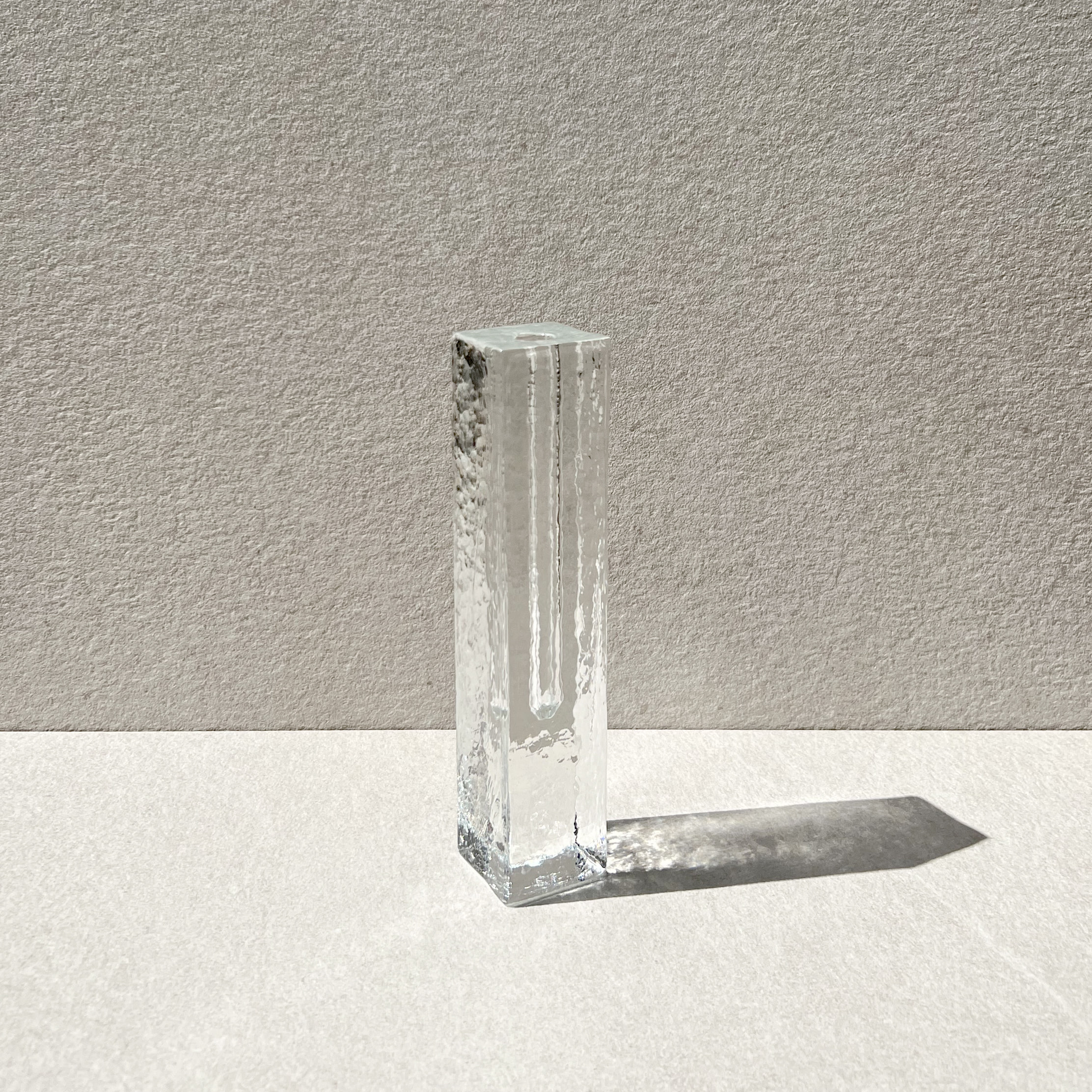 Germany Transparent Slim Glass Vase 1970s