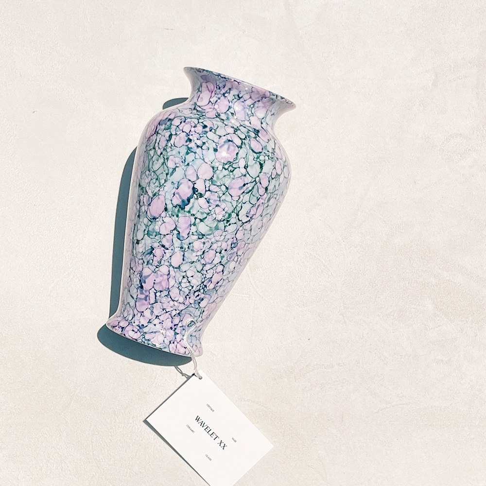Pink Blue and Green Drip Glaze Vase