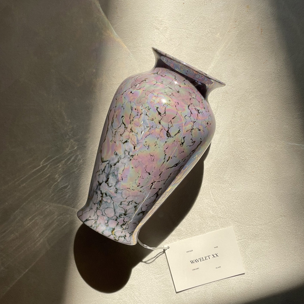 Lilac-Gold-Aqua Irridescent Glaze Porcelain Vase