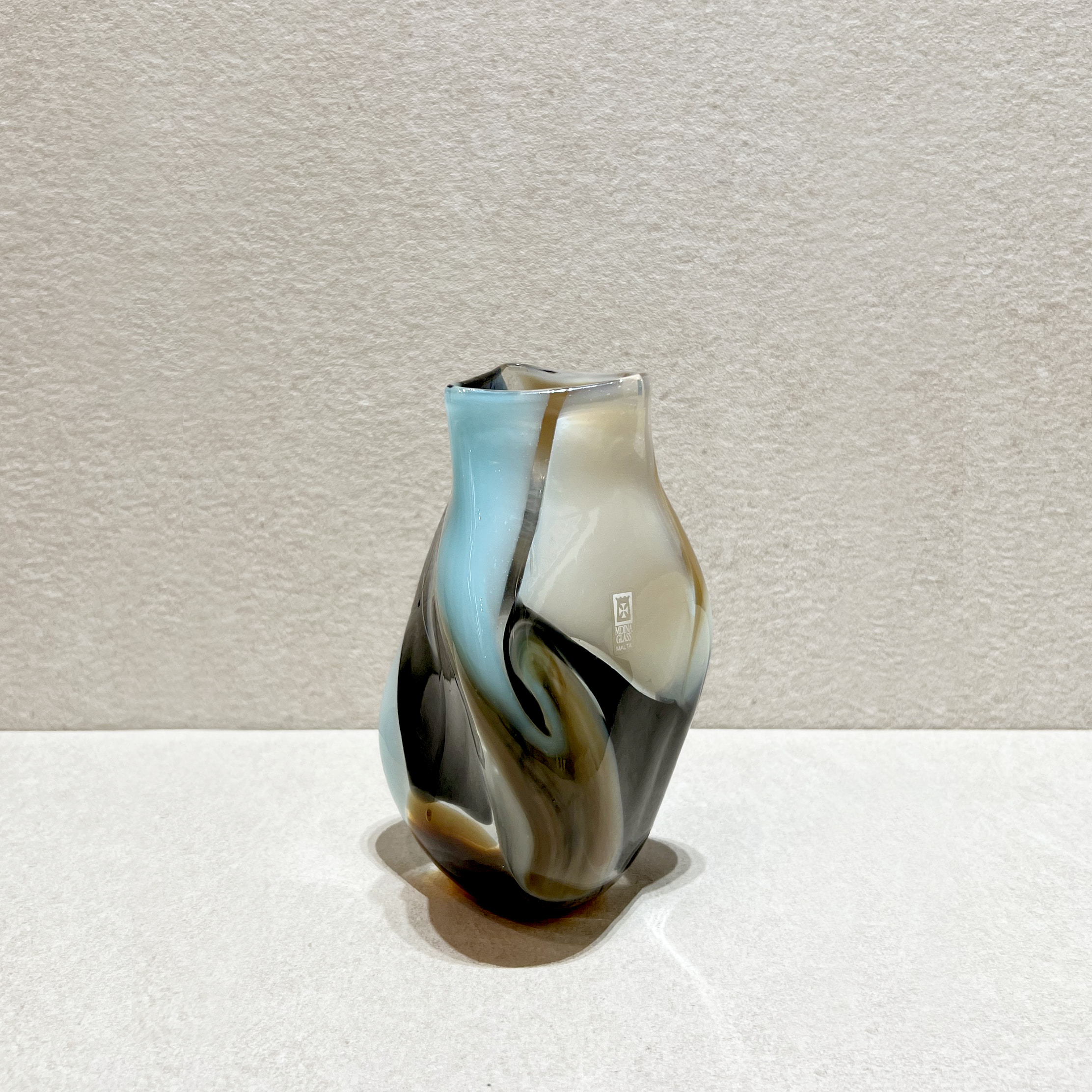Malta Swirl Organic Glass Vase 1970s